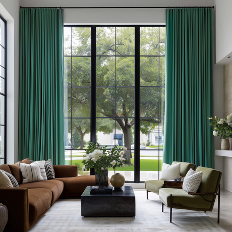 Teal Velvet Pencil Pleat Curtains