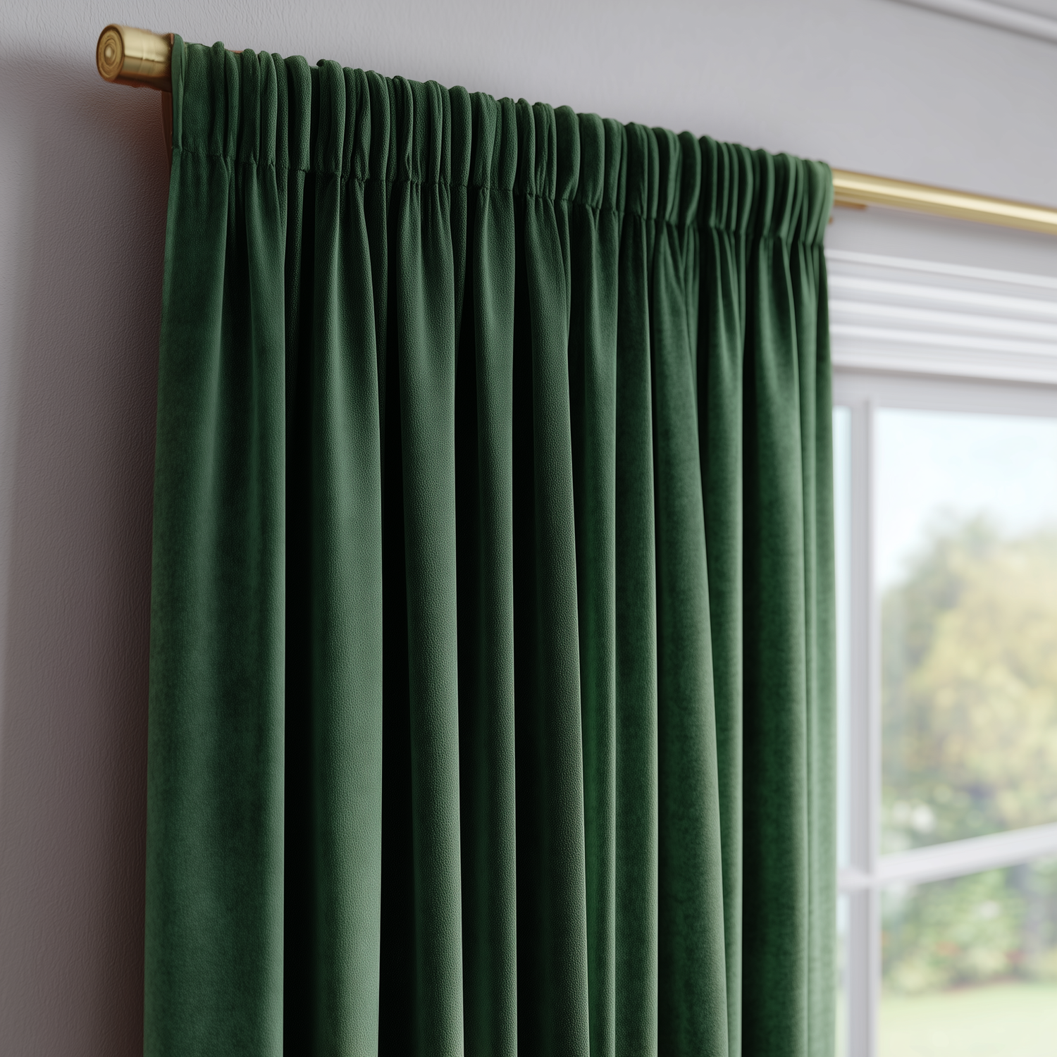 108 Inch Long Gemstone Green Velvet Curtains