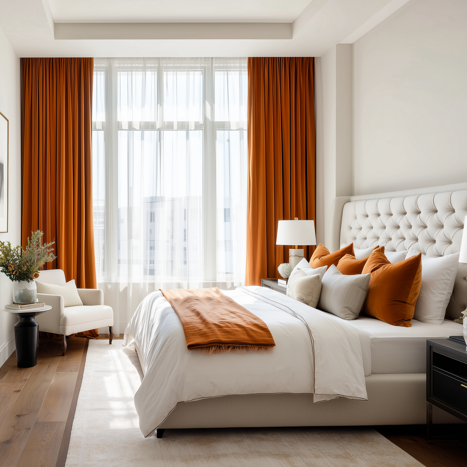 63 Inch Long Burnt Sienna Velvet Curtains
