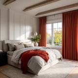 120 Inch Long Deep Scarlet Velvet Curtains