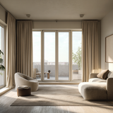 120 Inch Long French Beige Velvet Curtains