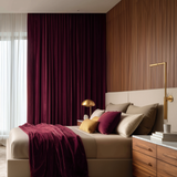 63 Inch Long Burgundy Red Velvet Curtains
