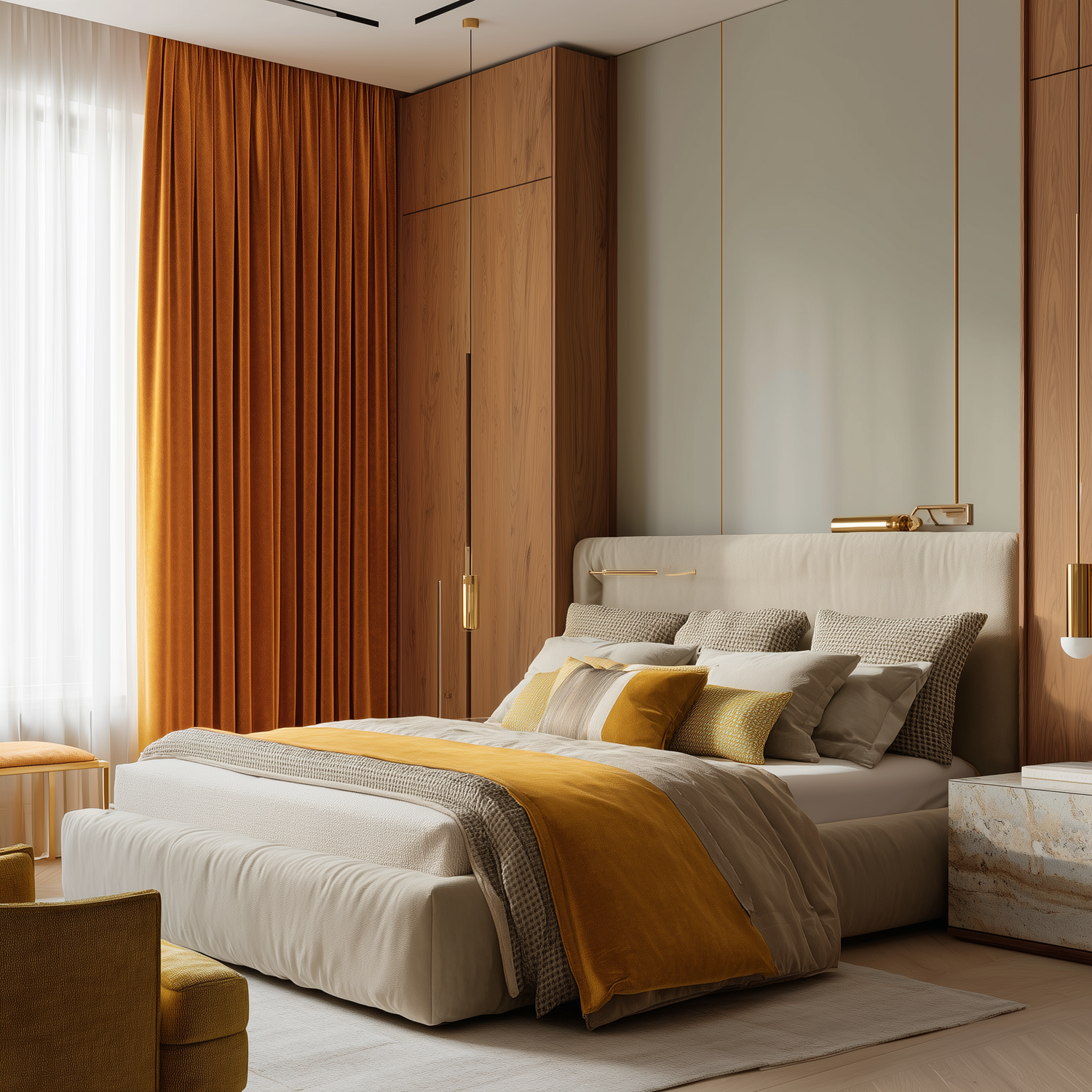 63 Inch Long Burnt Sienna Velvet Curtains