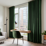 108 Inch Long Gemstone Green Velvet Curtains