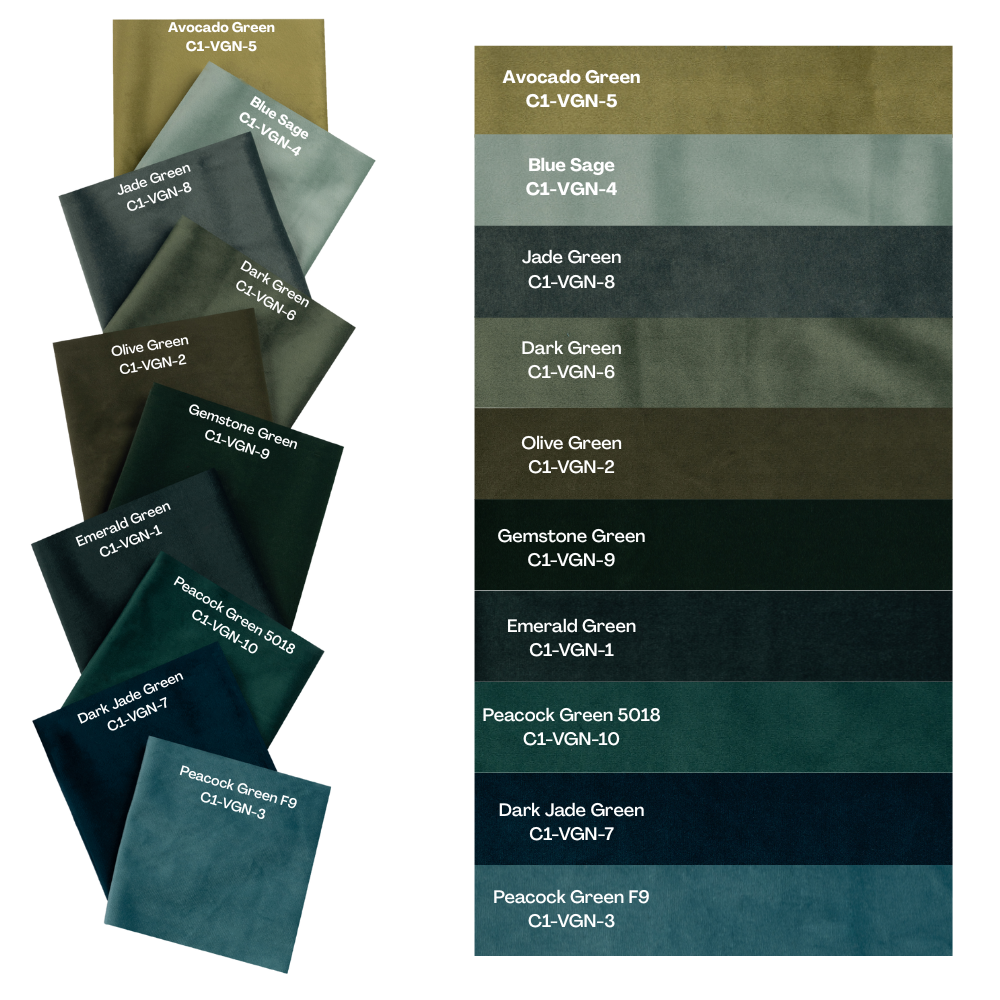 Green Velvet Curtain Fabric Swatch