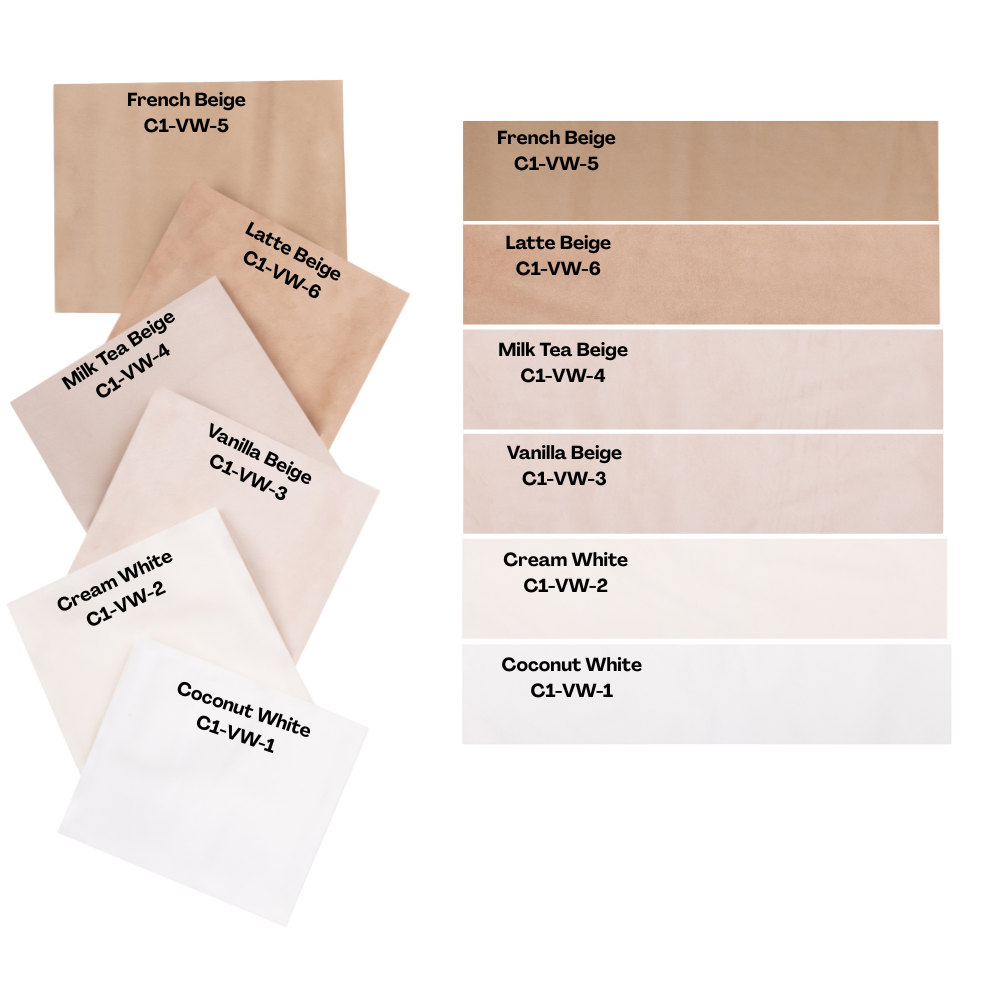 Beige & White Velvet Curtains Curtains Swatches