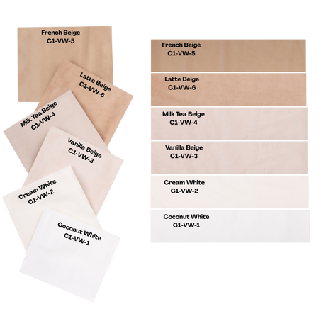 Beige & White Velvet Curtains Curtains Swatches